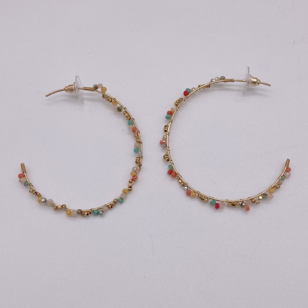 Summertime Beaded hoop earrings